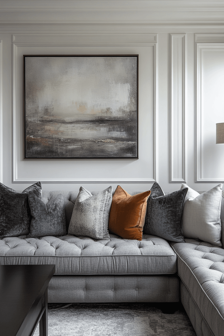 gray couch living room