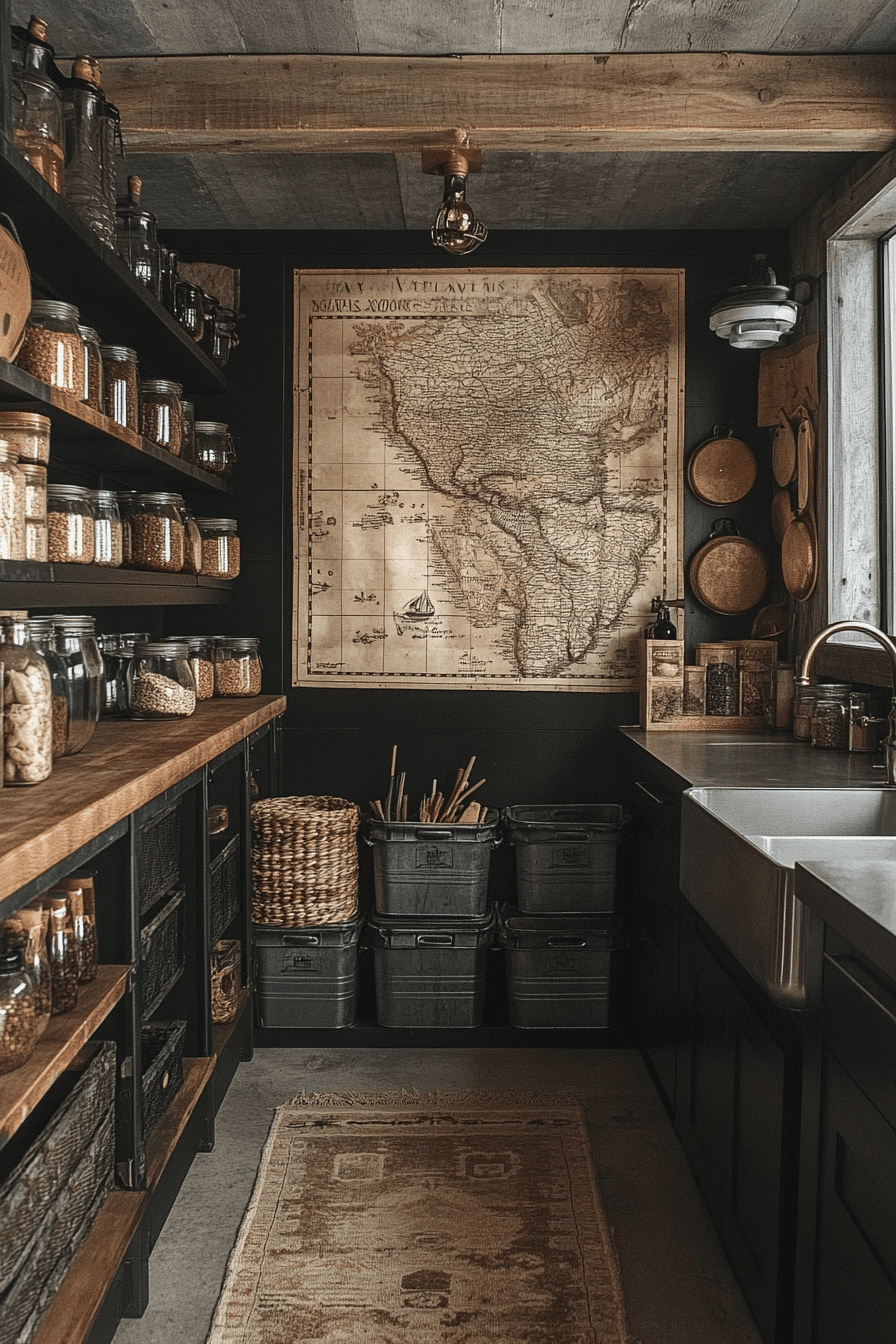 old cabin interior kitchen