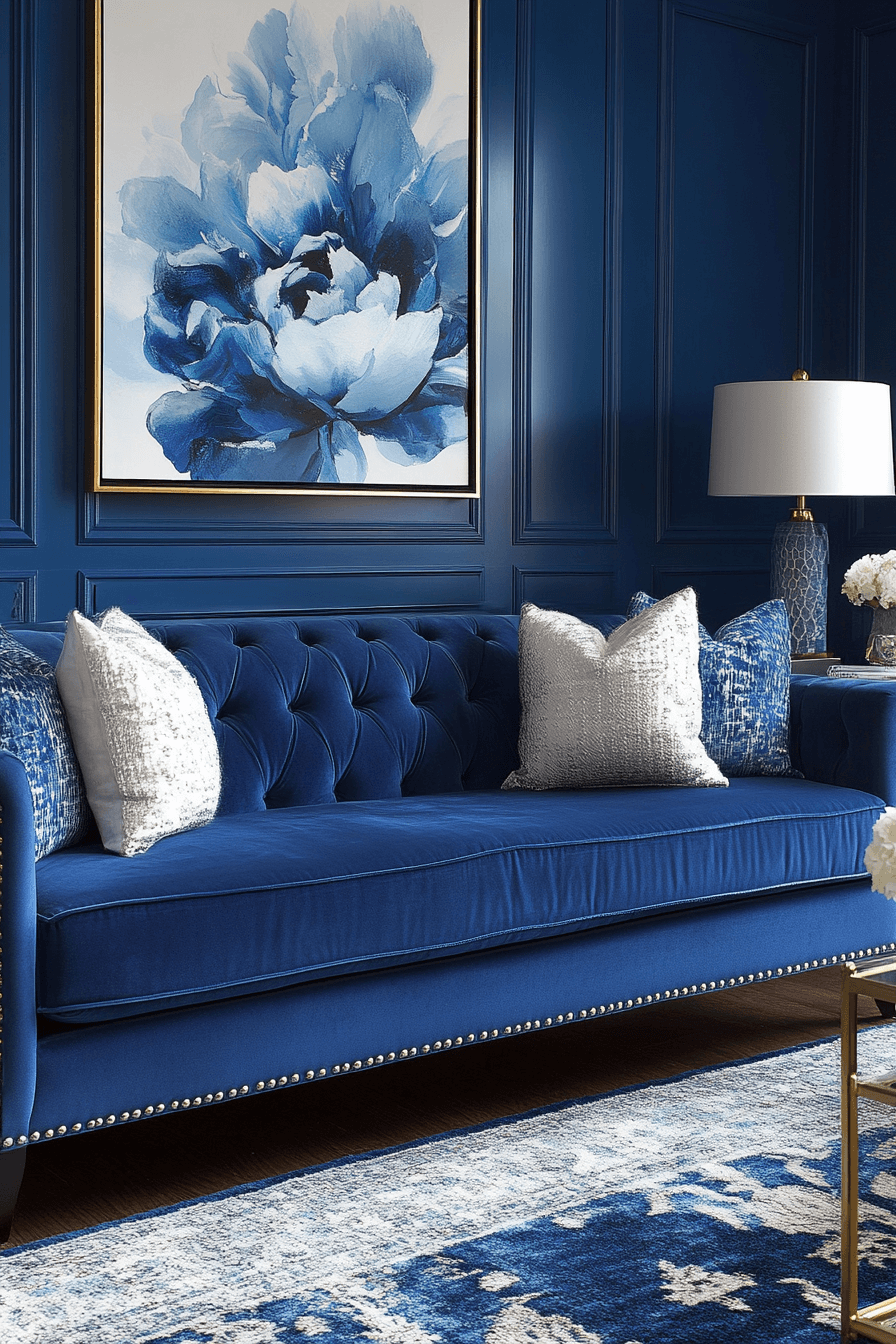 blue living room decor