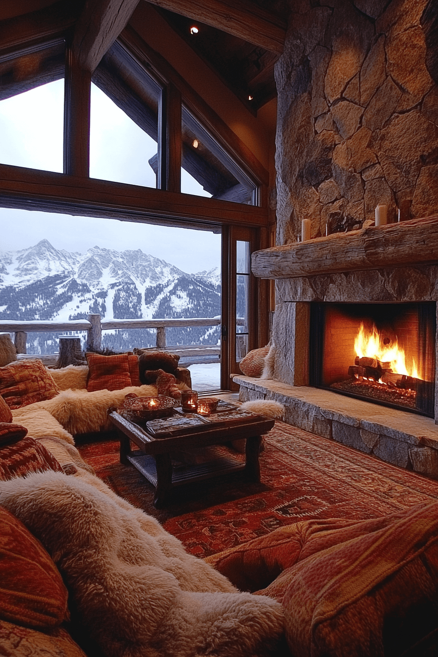 old cabin interior living room