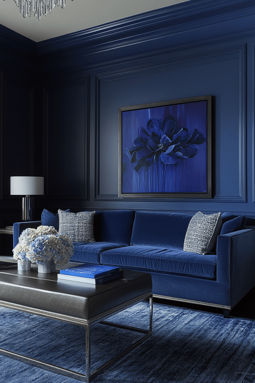 blue living room decor