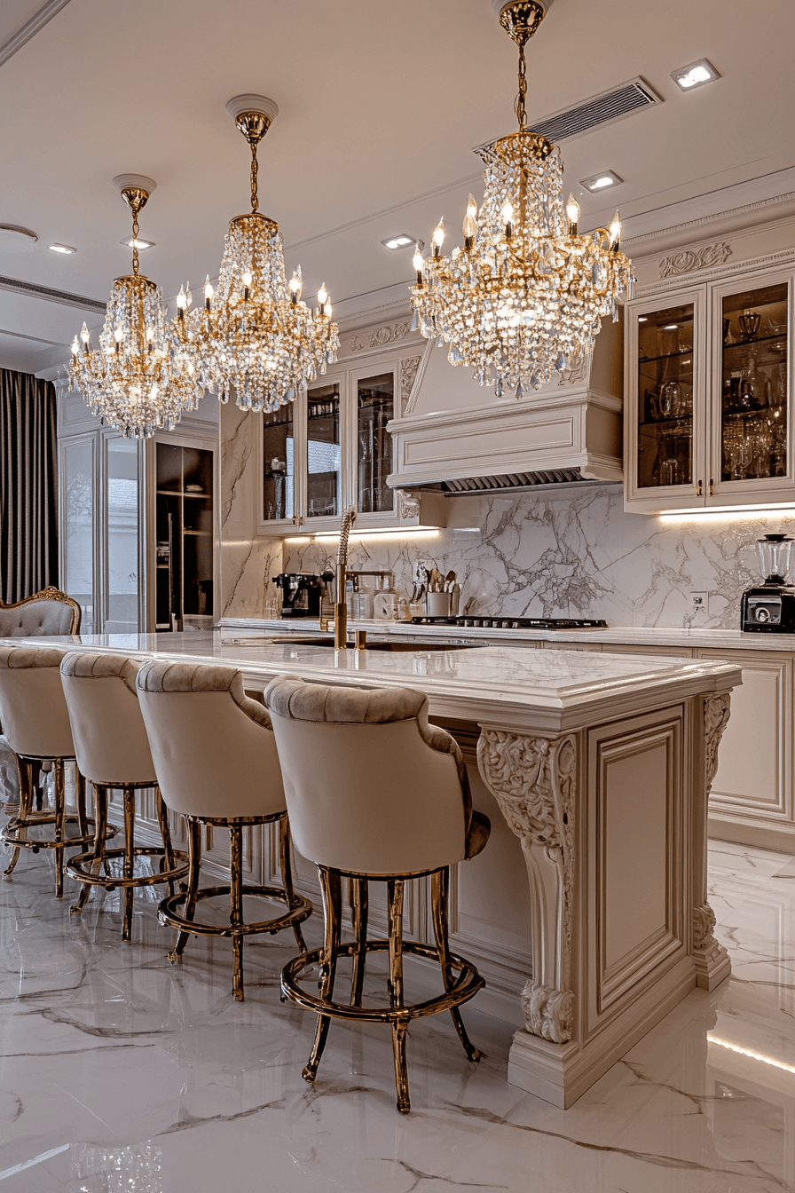 white marble kitchen