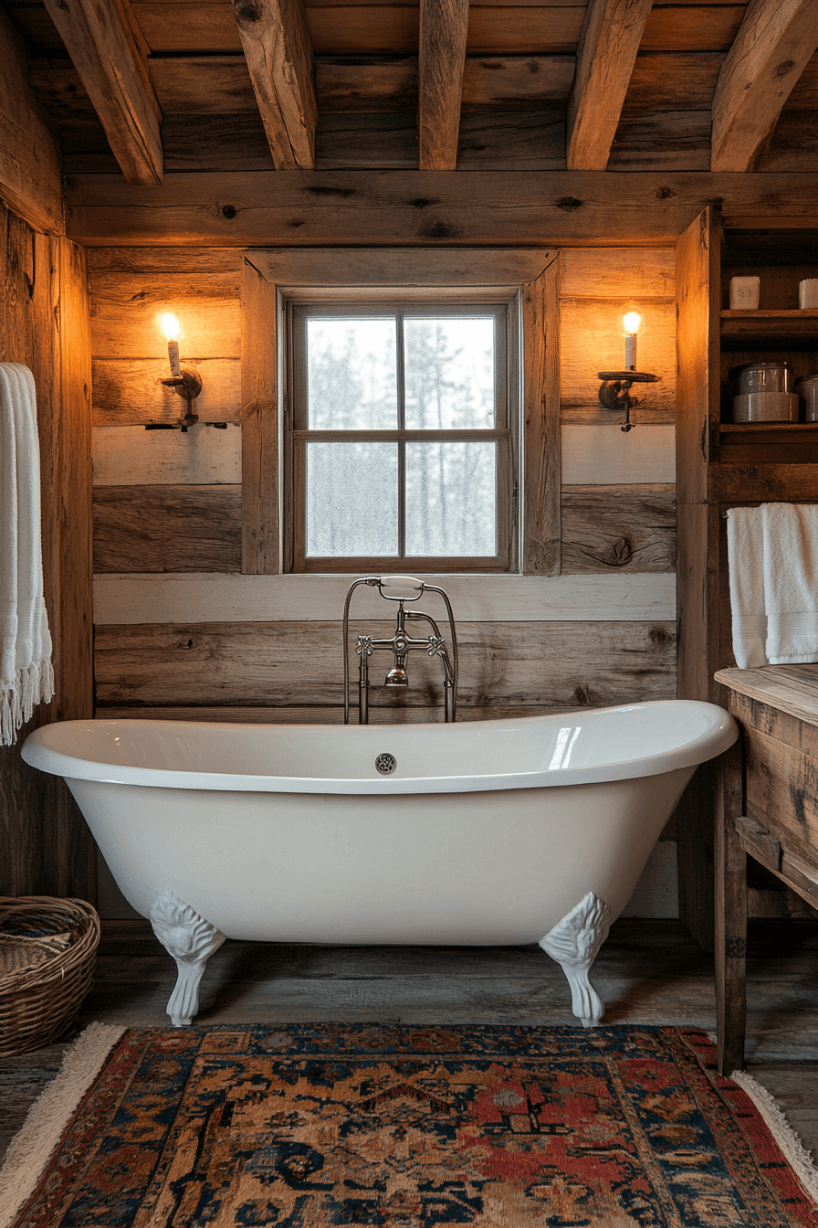 old cabin interior bathroom