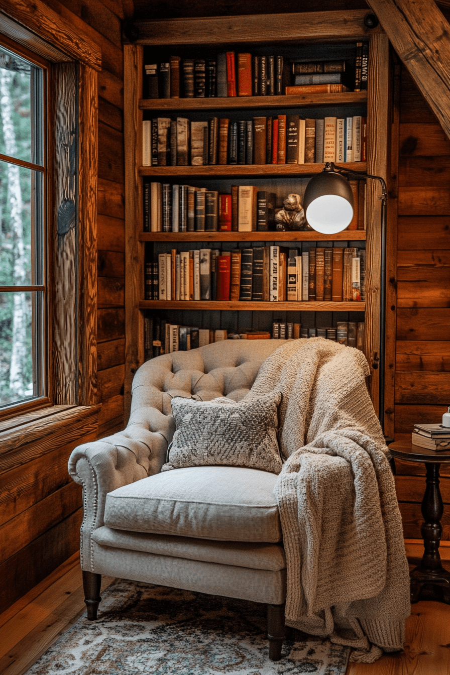 old cabin interior living room