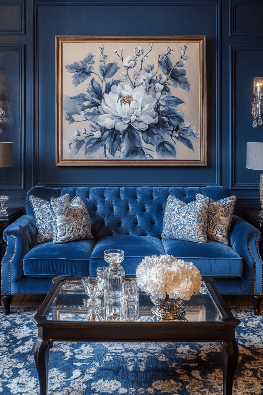 blue living room decor