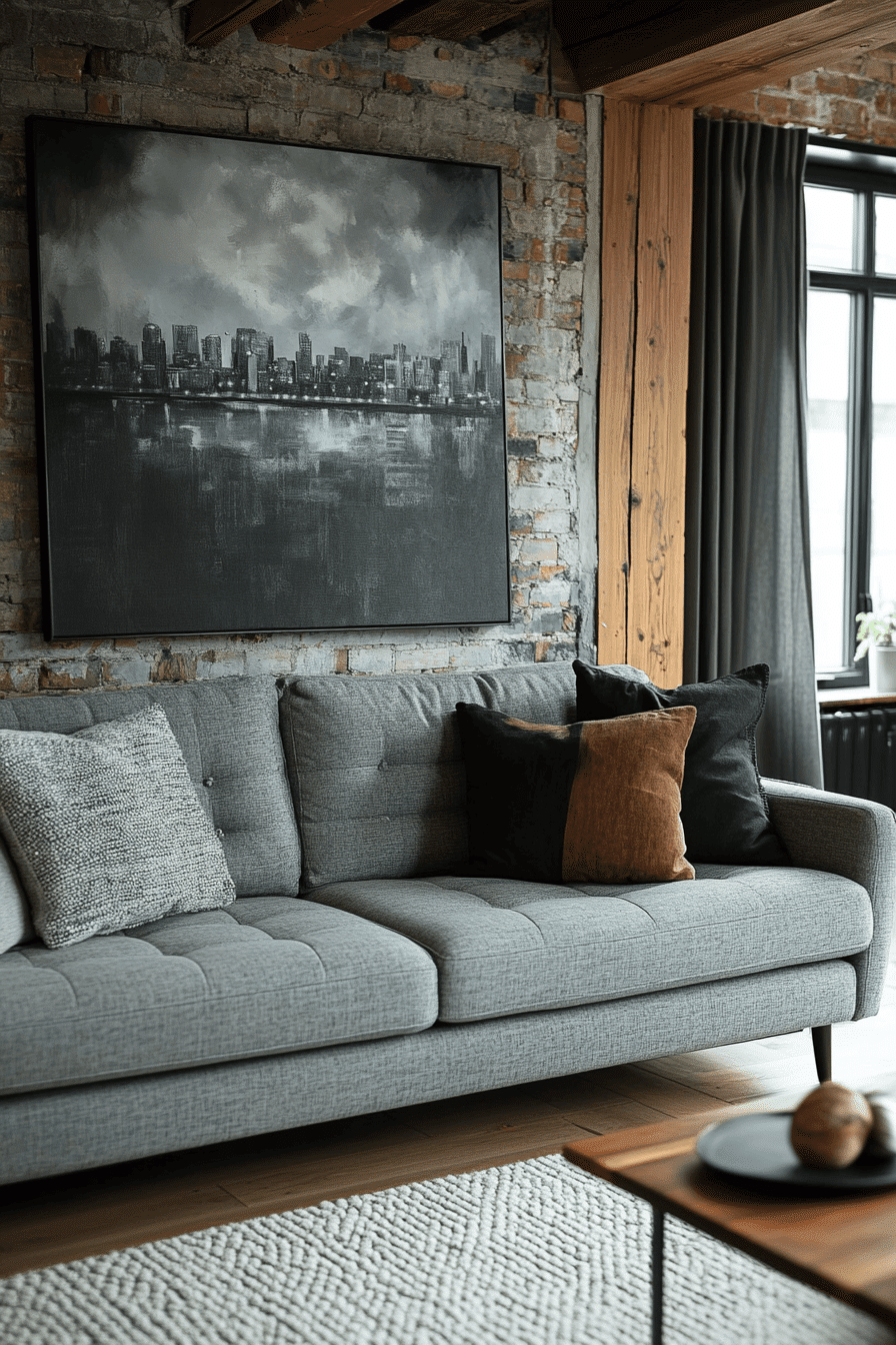 gray couch living room