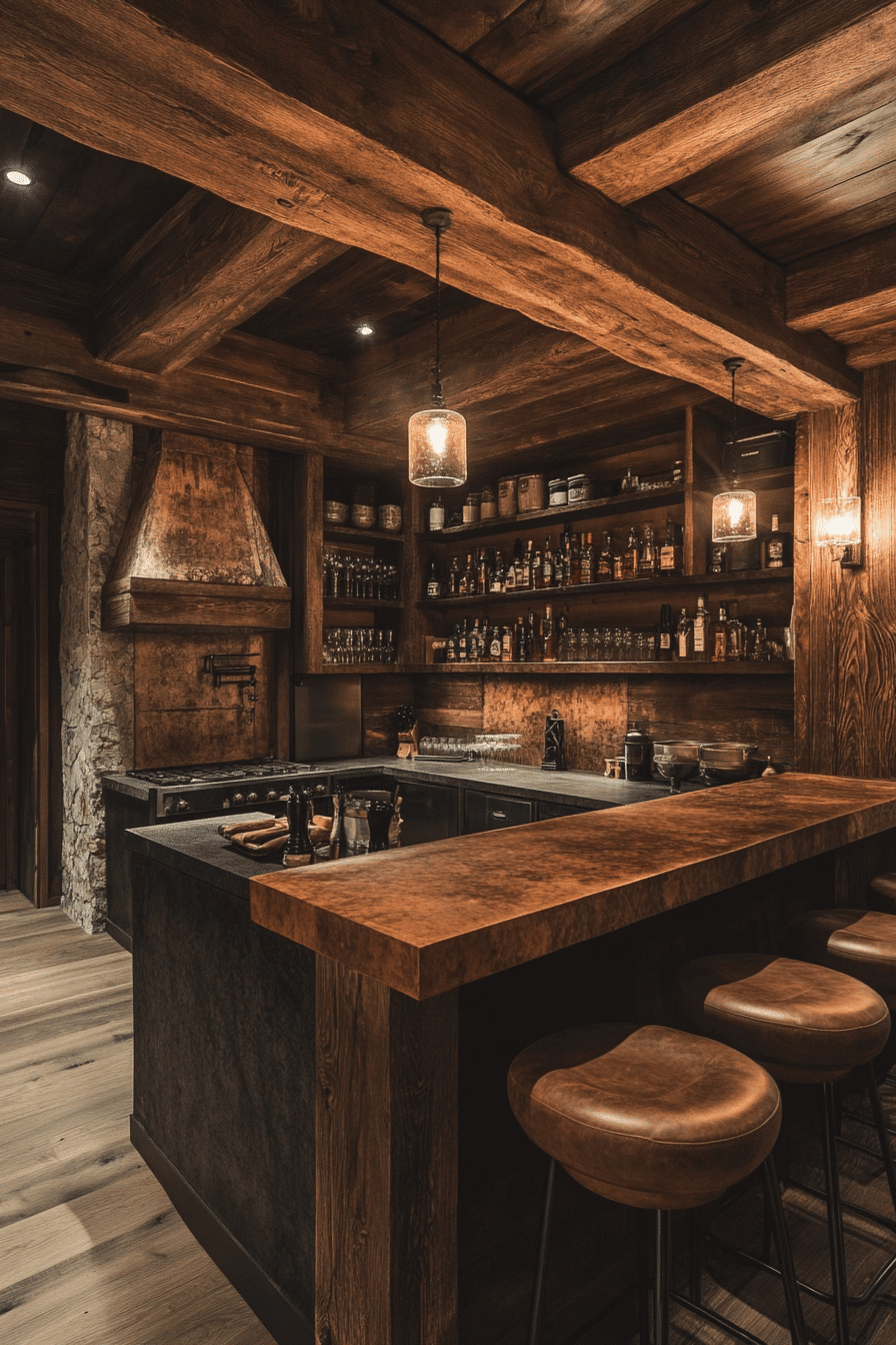 old cabin interior kitchen