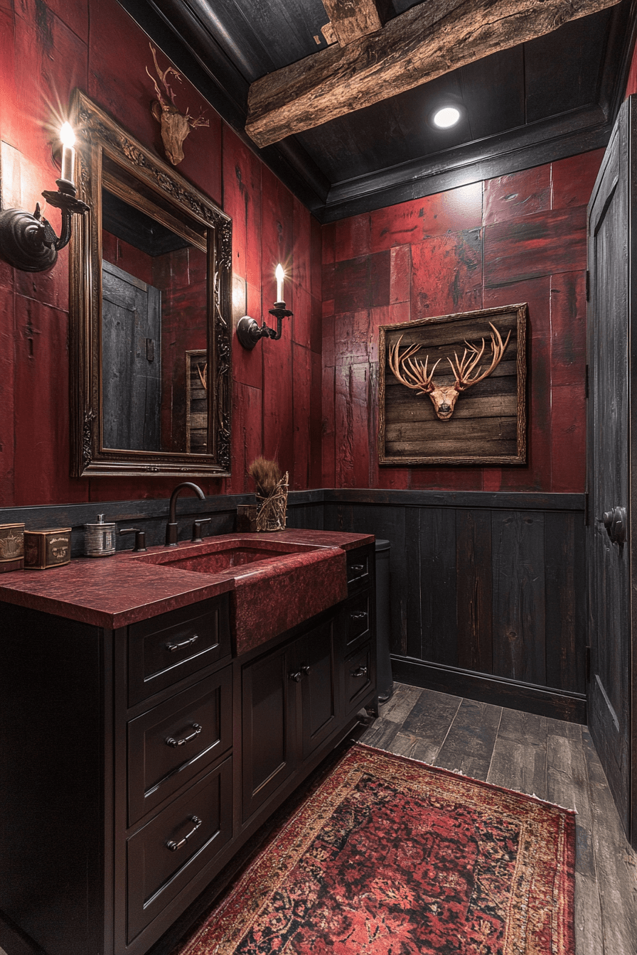 old cabin interior bathroom