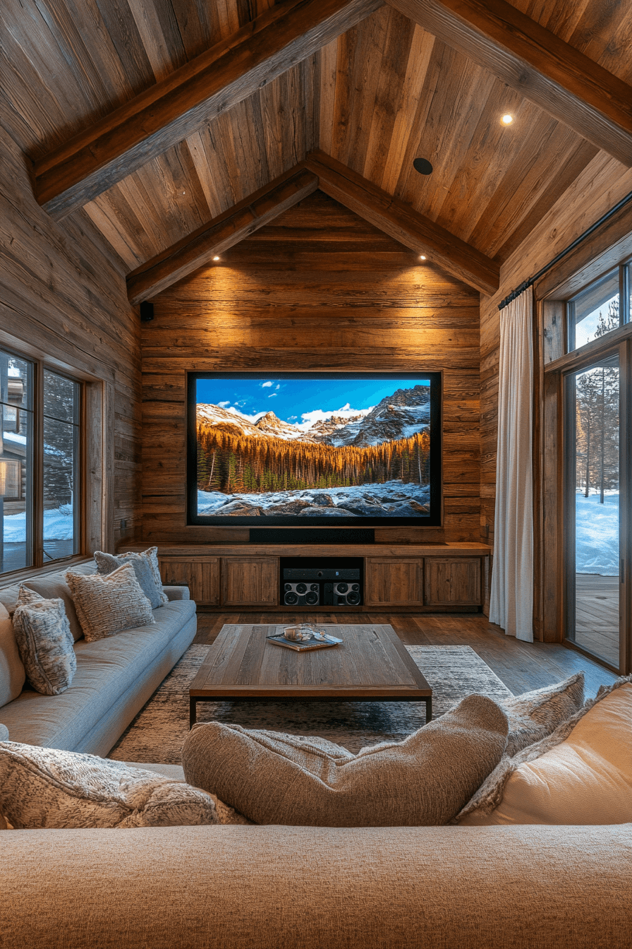 old cabin interior living room