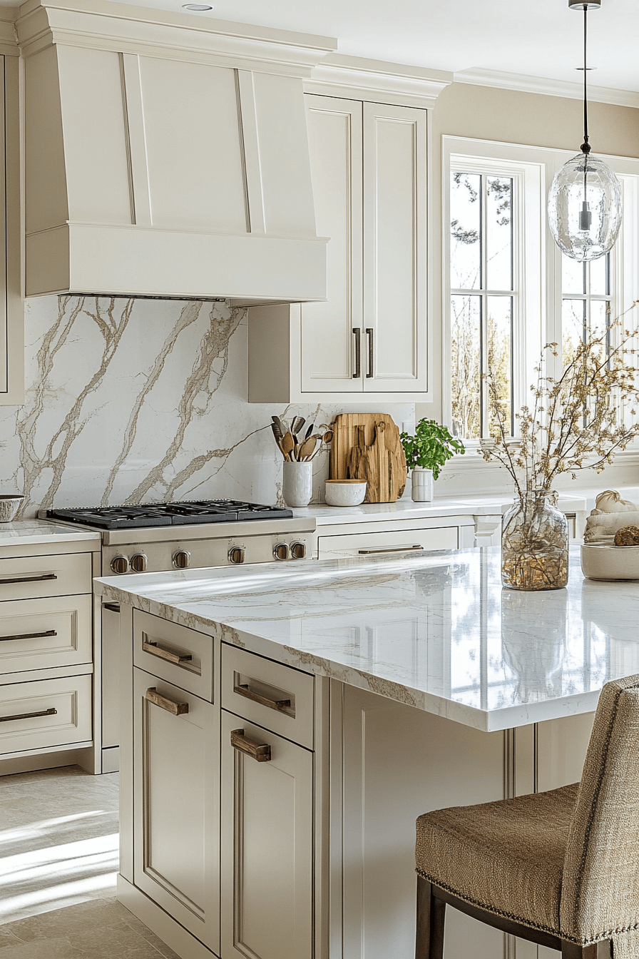 white marble kitchen