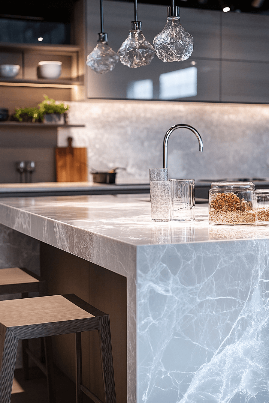 white marble kitchen