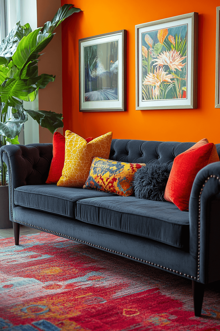 dark gray couch living room