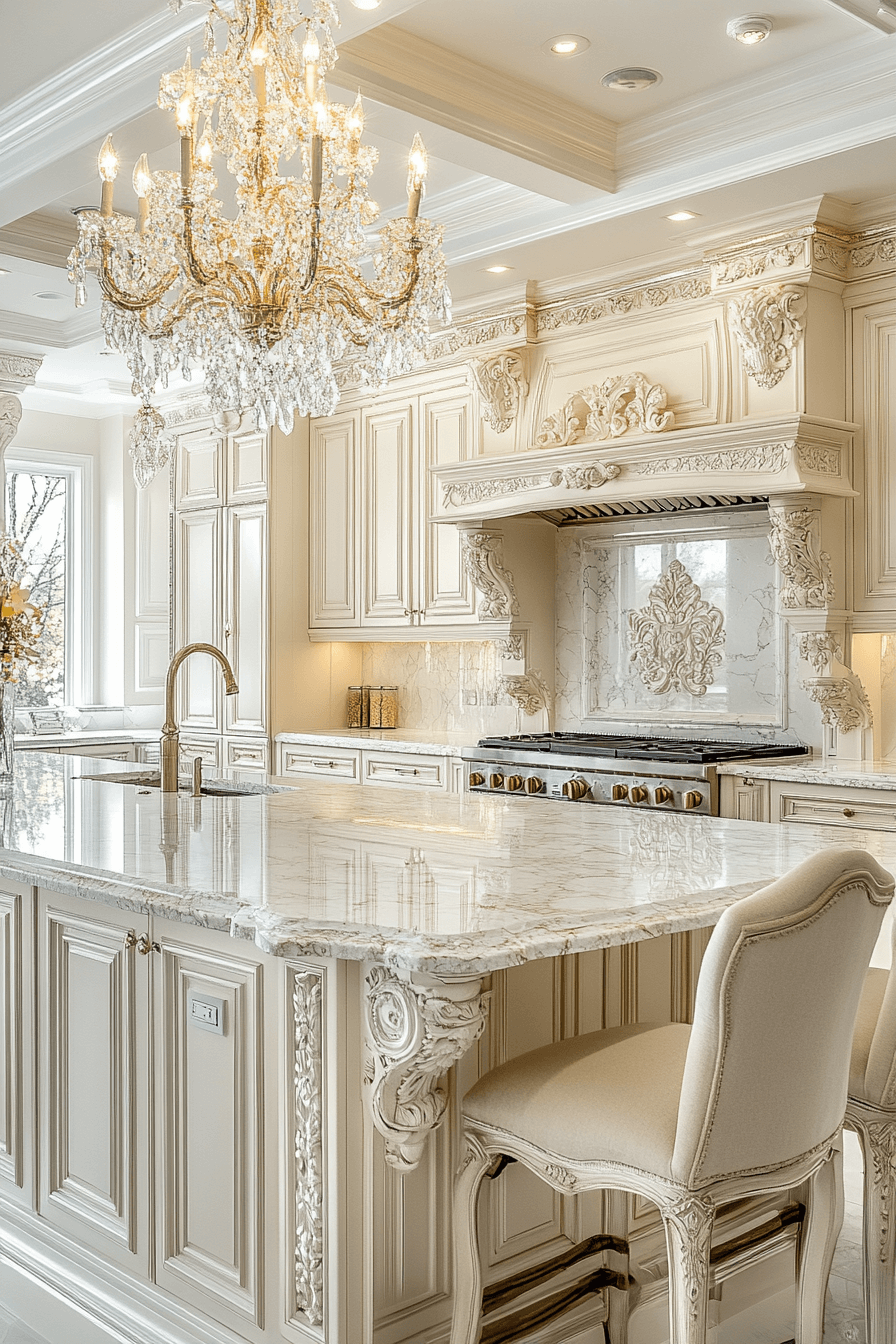 white marble kitchen