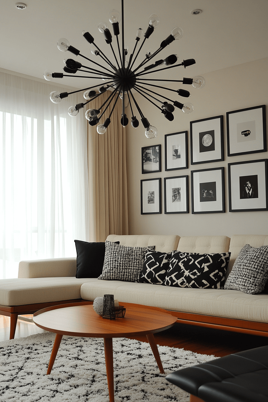 black and white living room decor