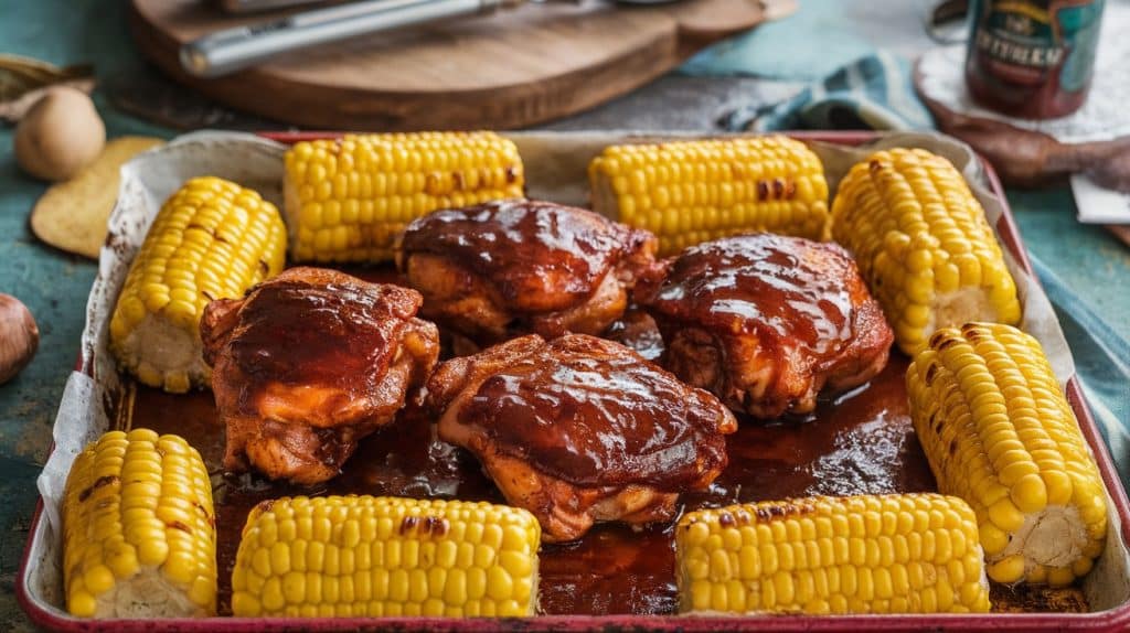 Sheet Pan BBQ Chicken & Corn