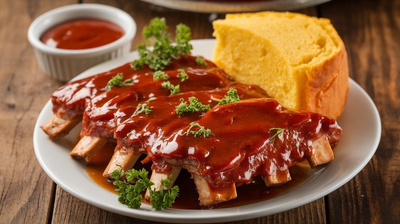 Savory BBQ Pork Ribs With Cornbread - Courtneys World