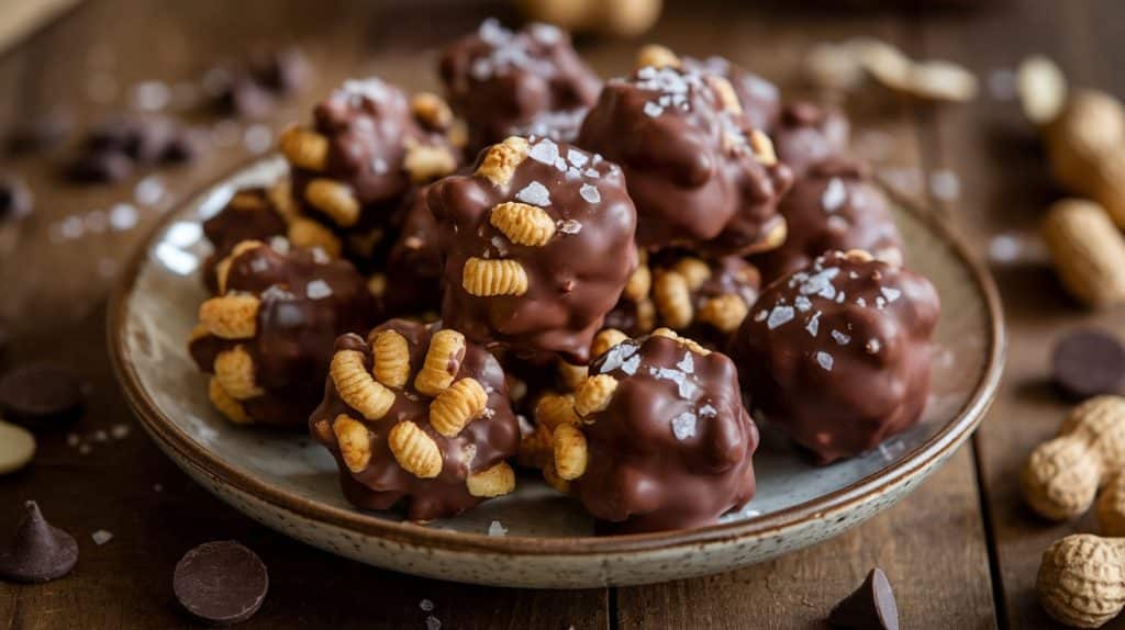 Crunchy Peanut Butter Chocolate Clusters