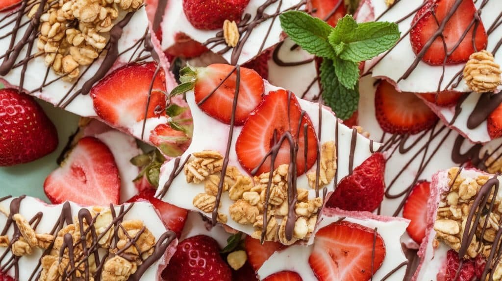 No-Bake Strawberry Yogurt Bark