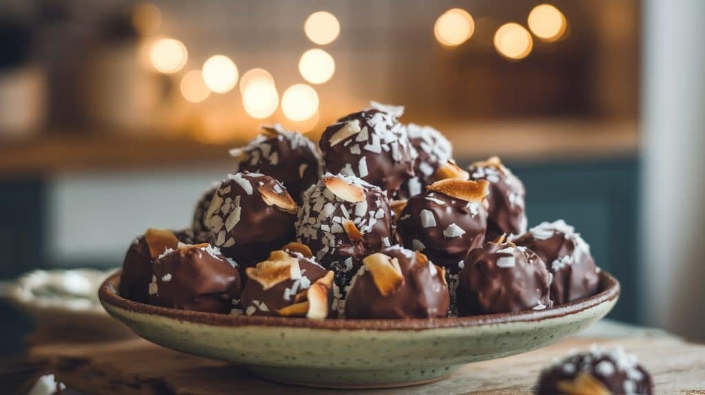No-Bake Toasted Coconut Chocolate Bites
