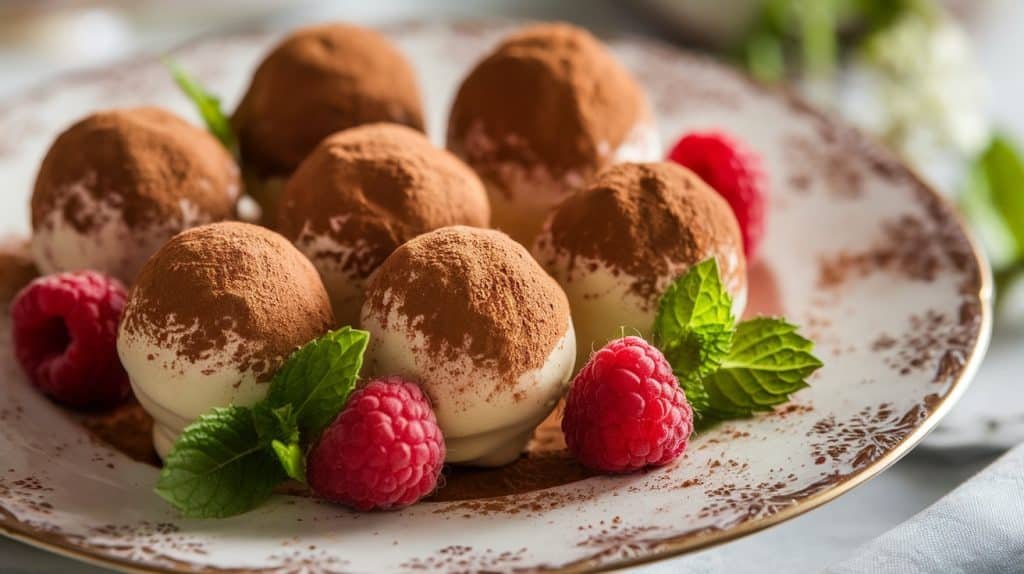 White Chocolate Raspberry Truffles
