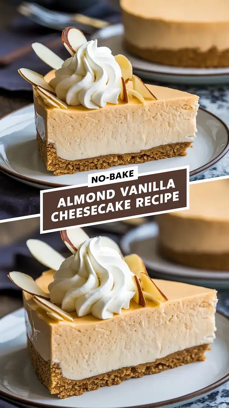 No-Bake Almond Vanilla Cheesecake
