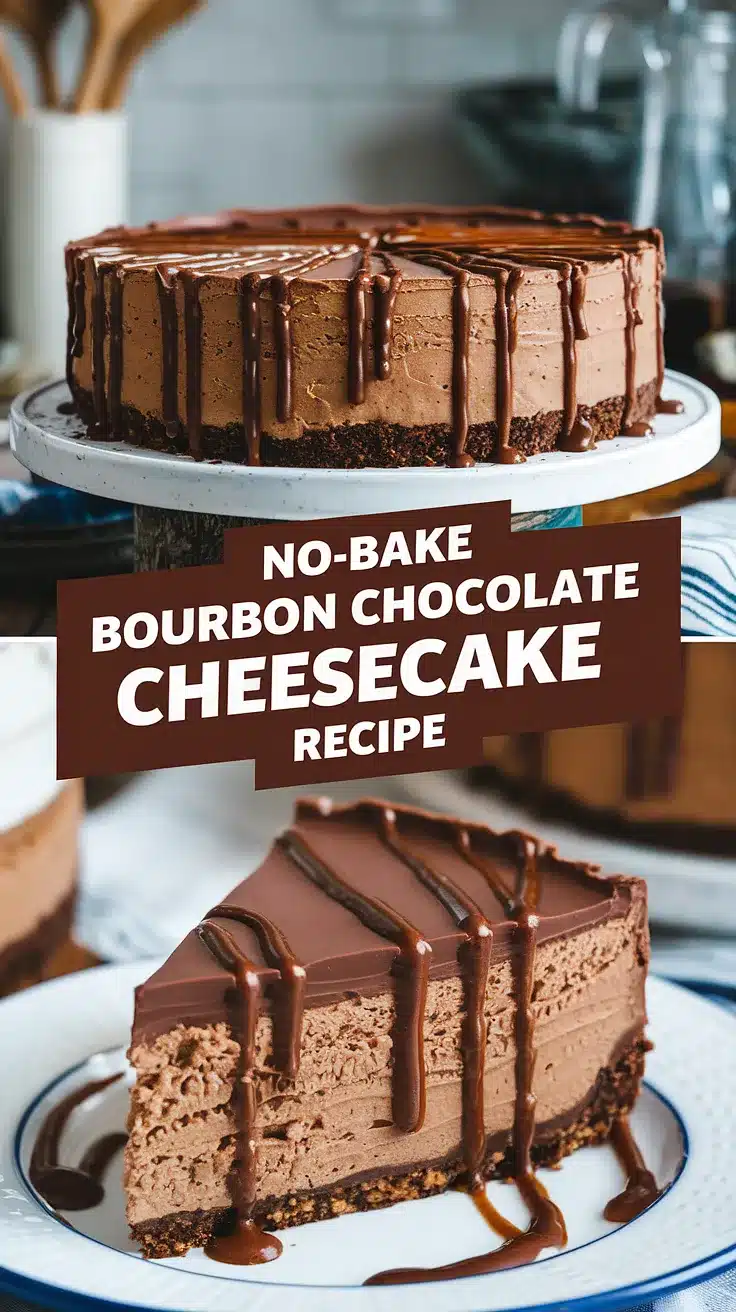 No-Bake Bourbon Chocolate Cheesecake