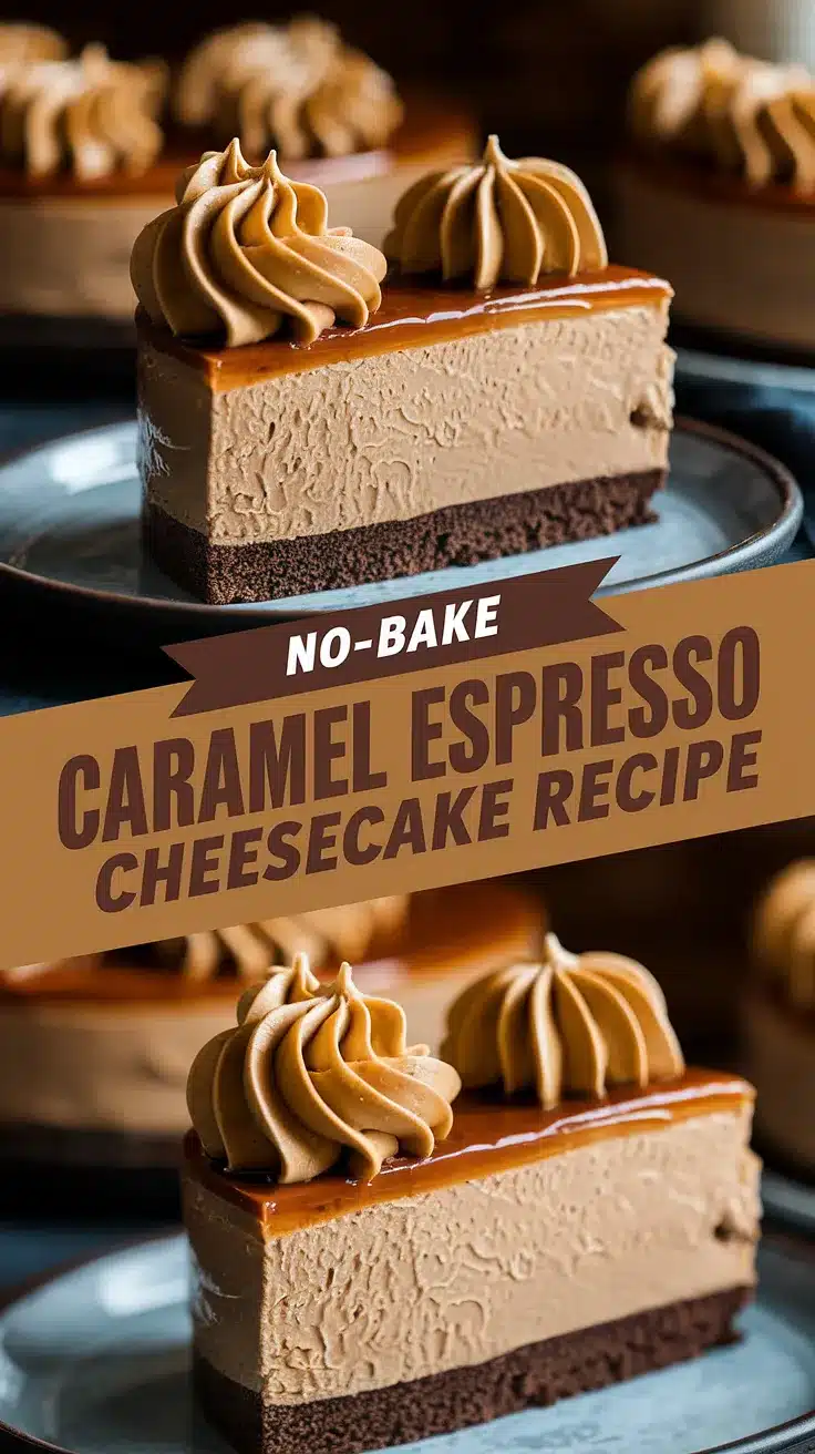 No-Bake Caramel Espresso Cheesecake
