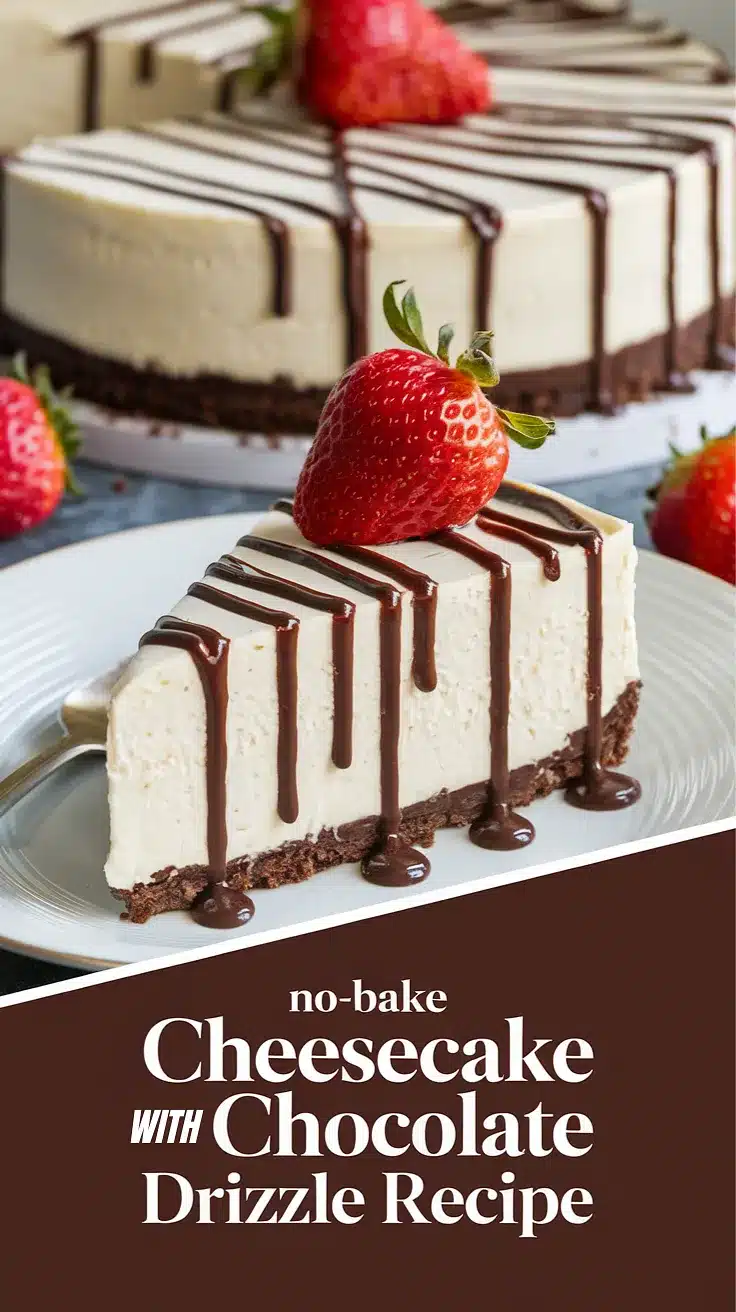No-Bake Cheesecake with Chocolate Drizzle
