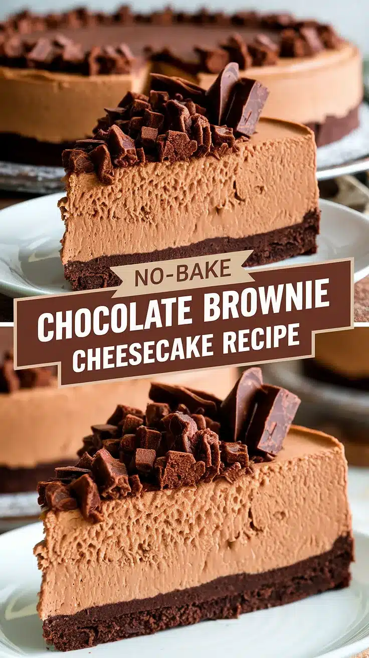 No-Bake Chocolate Brownie Cheesecake