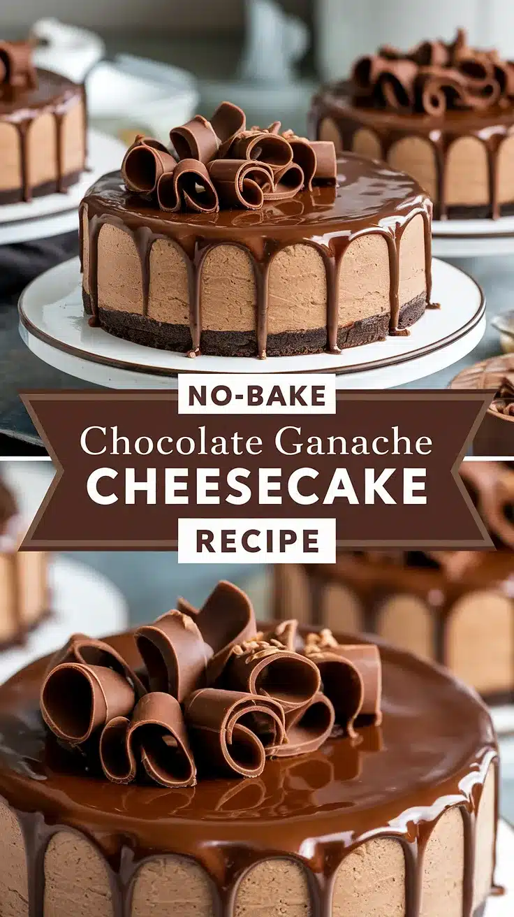 No-Bake Chocolate Ganache Cheesecake