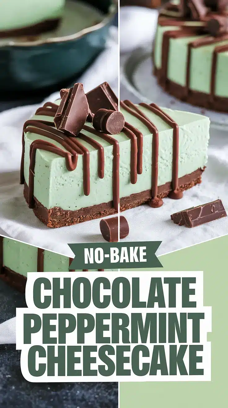 No-Bake Chocolate Peppermint Cheesecake