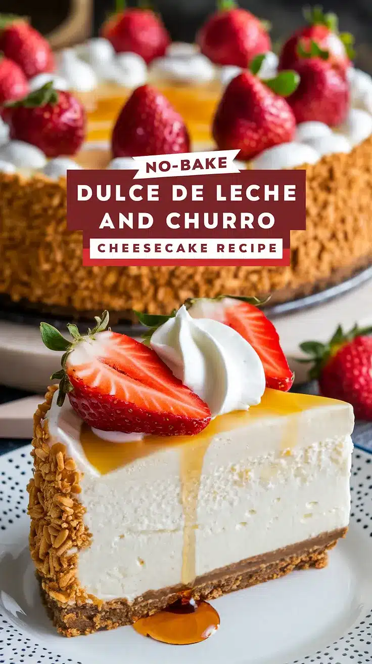 No-Bake Dulce de Leche and Churro Cheesecake
