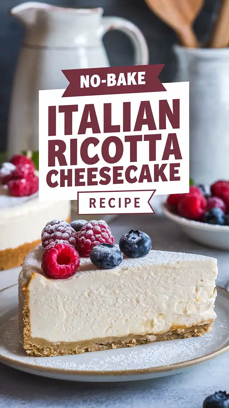 No-Bake Italian Ricotta Cheesecake