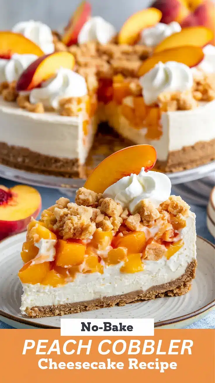 No-Bake Peach Cobbler Cheesecake
