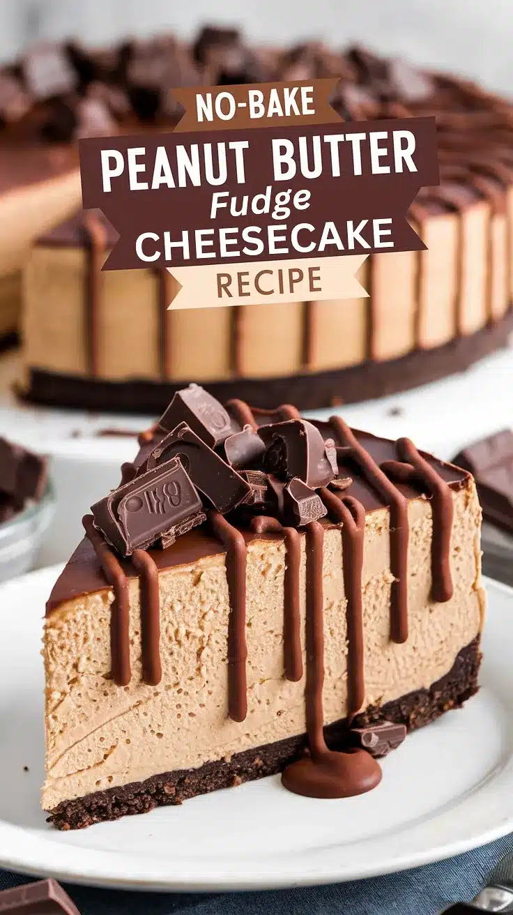 No-Bake Peanut Butter Fudge Cheesecake