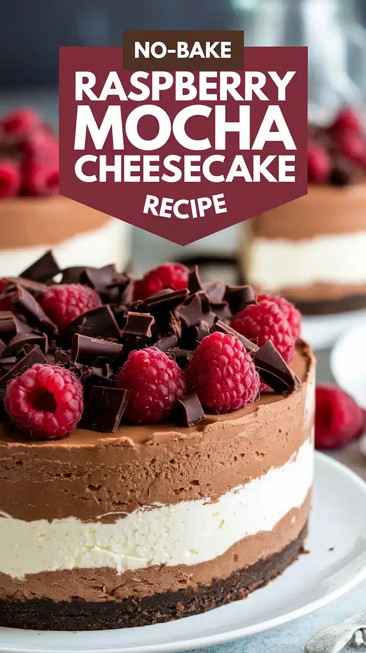 No-Bake Raspberry Mocha Cheesecake