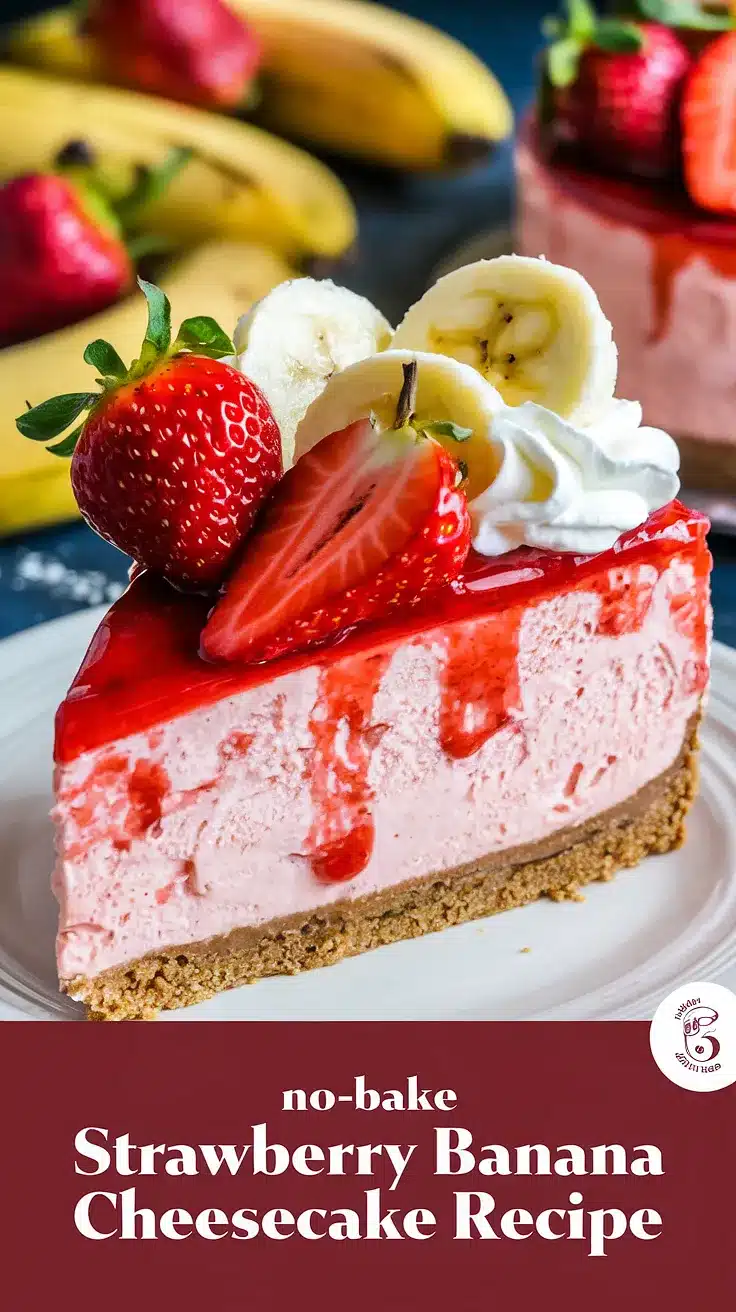 No-Bake Strawberry Banana Cheesecake