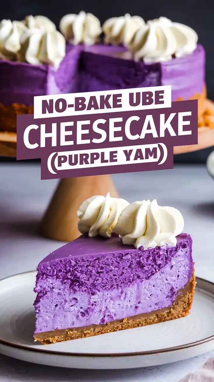No-Bake Ube Cheesecake (Purple Yam)
