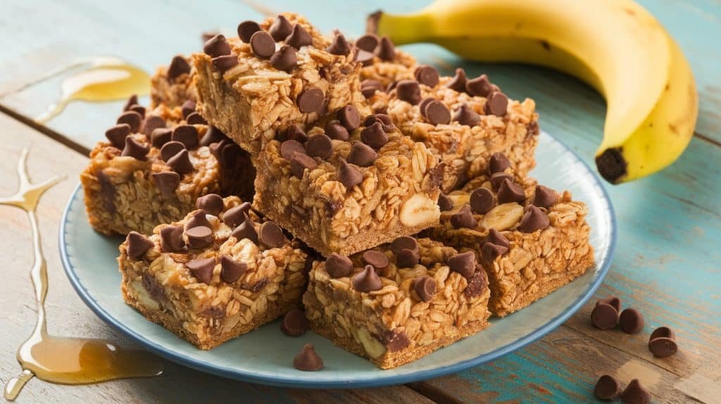 No-Bake Banana Chocolate Chip Granola Bars