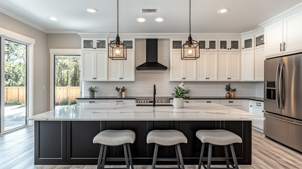 black and white kitchen cabinets