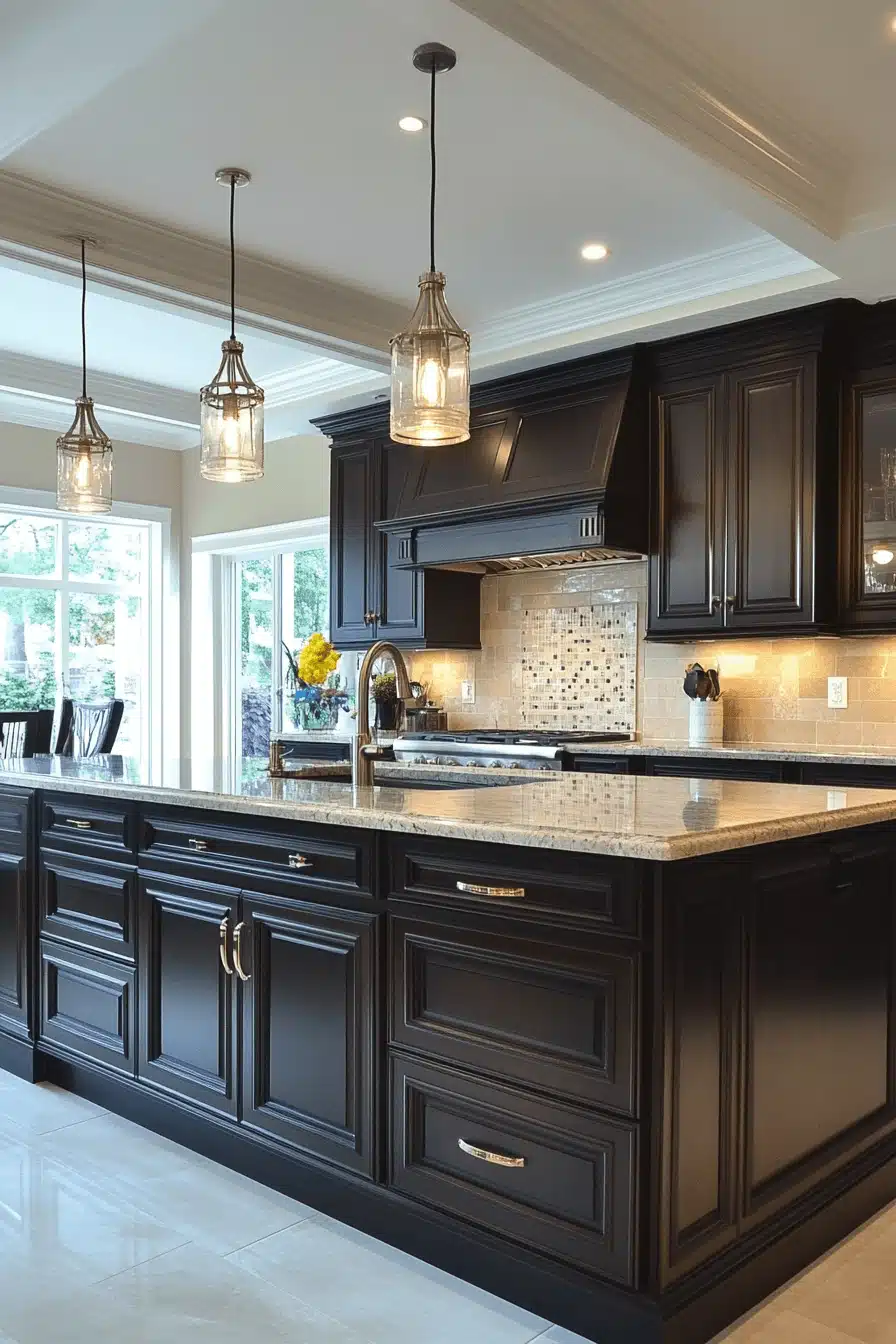 dark wood kitchen cabinets