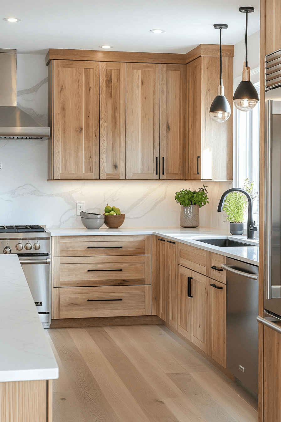 light wood kitchen cabinets