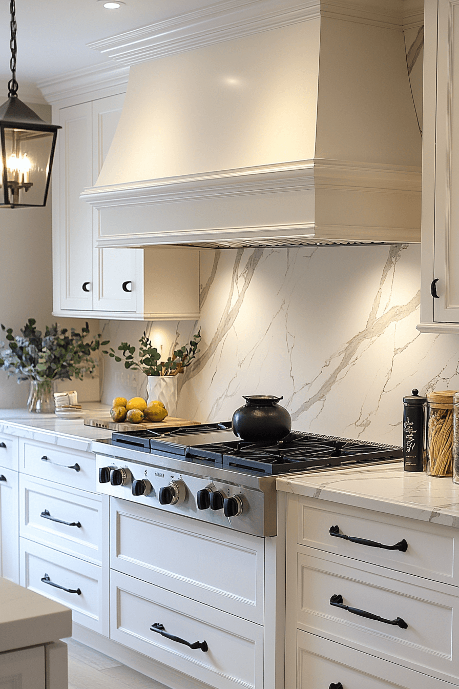 kitchen backsplash with white cabinets