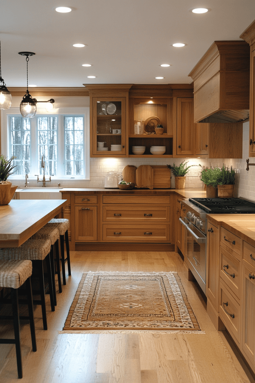 honey oak kitchen cabinets