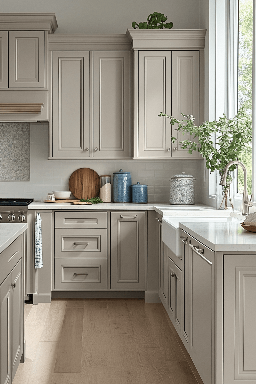 light taupe kitchen cabinets