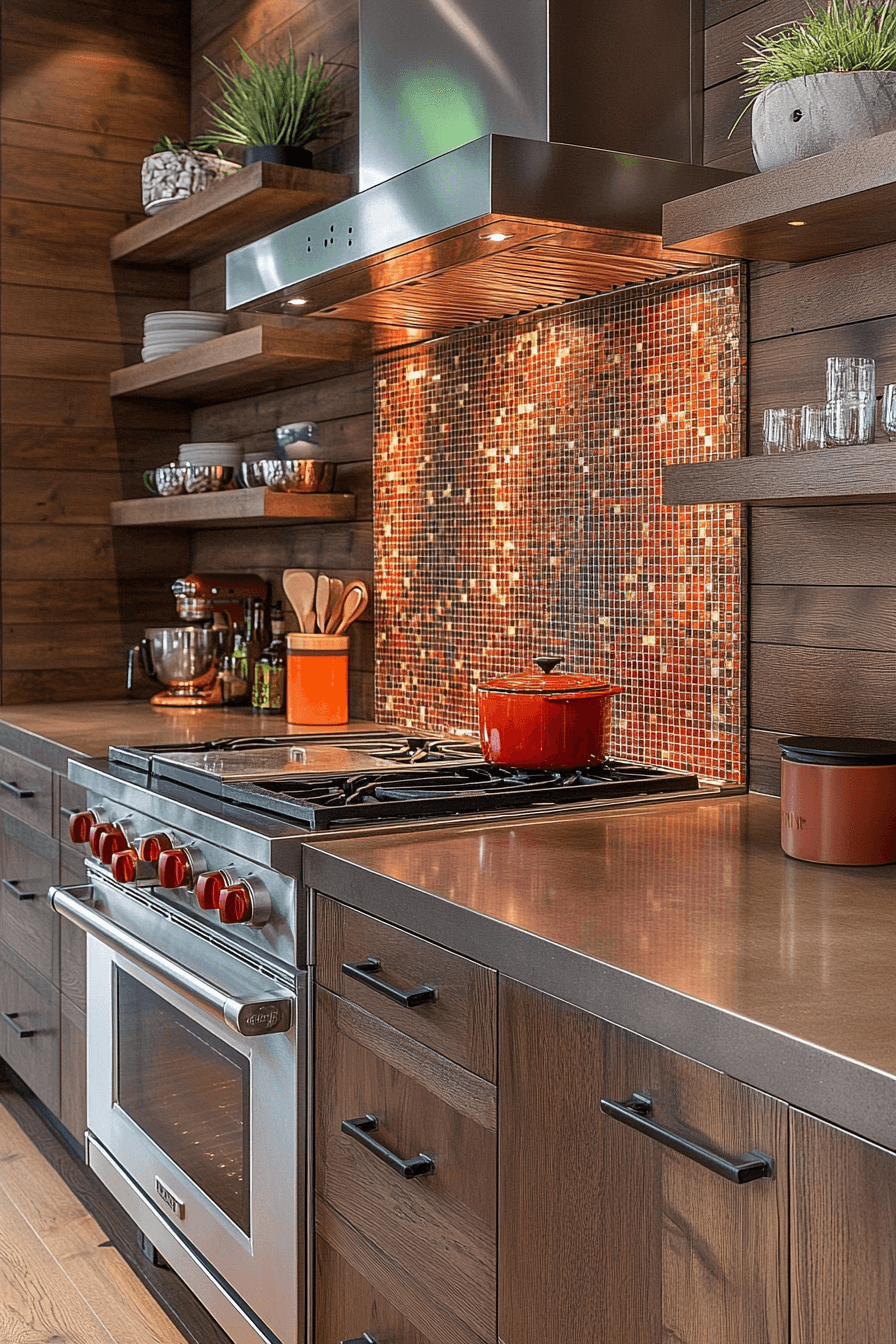 brown cabinets kitchen