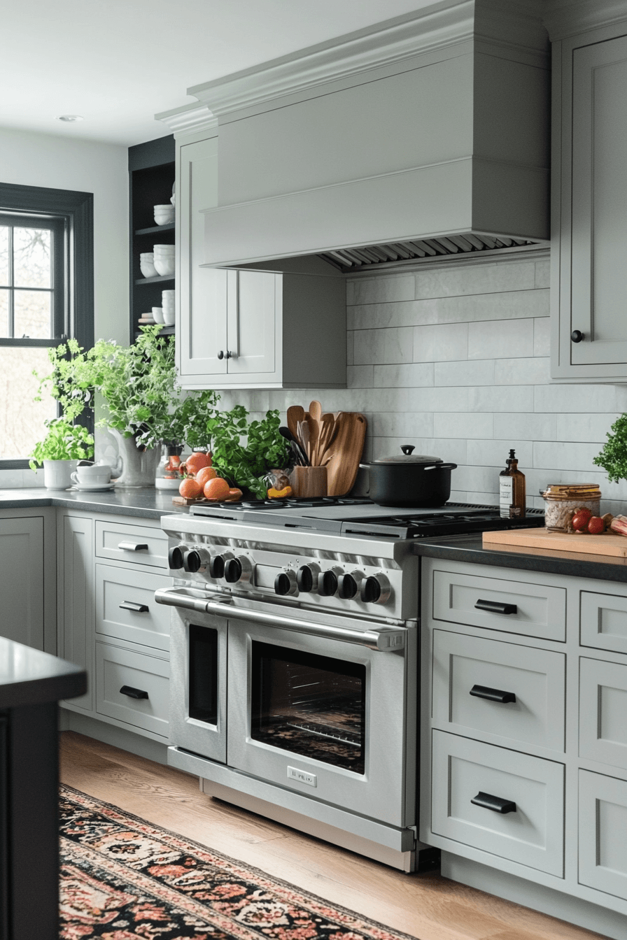 gray kitchen cabinets
