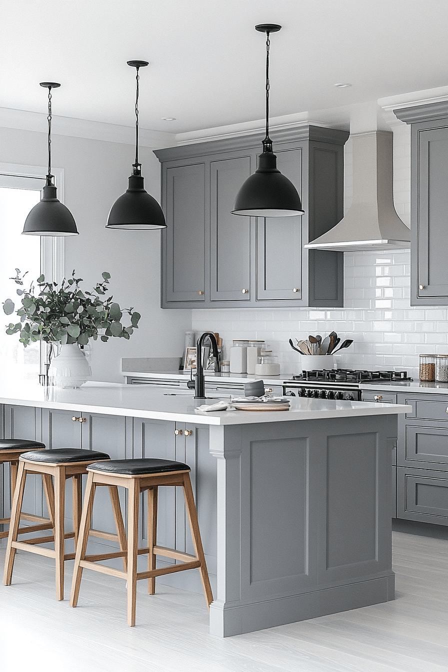 gray kitchen cabinets