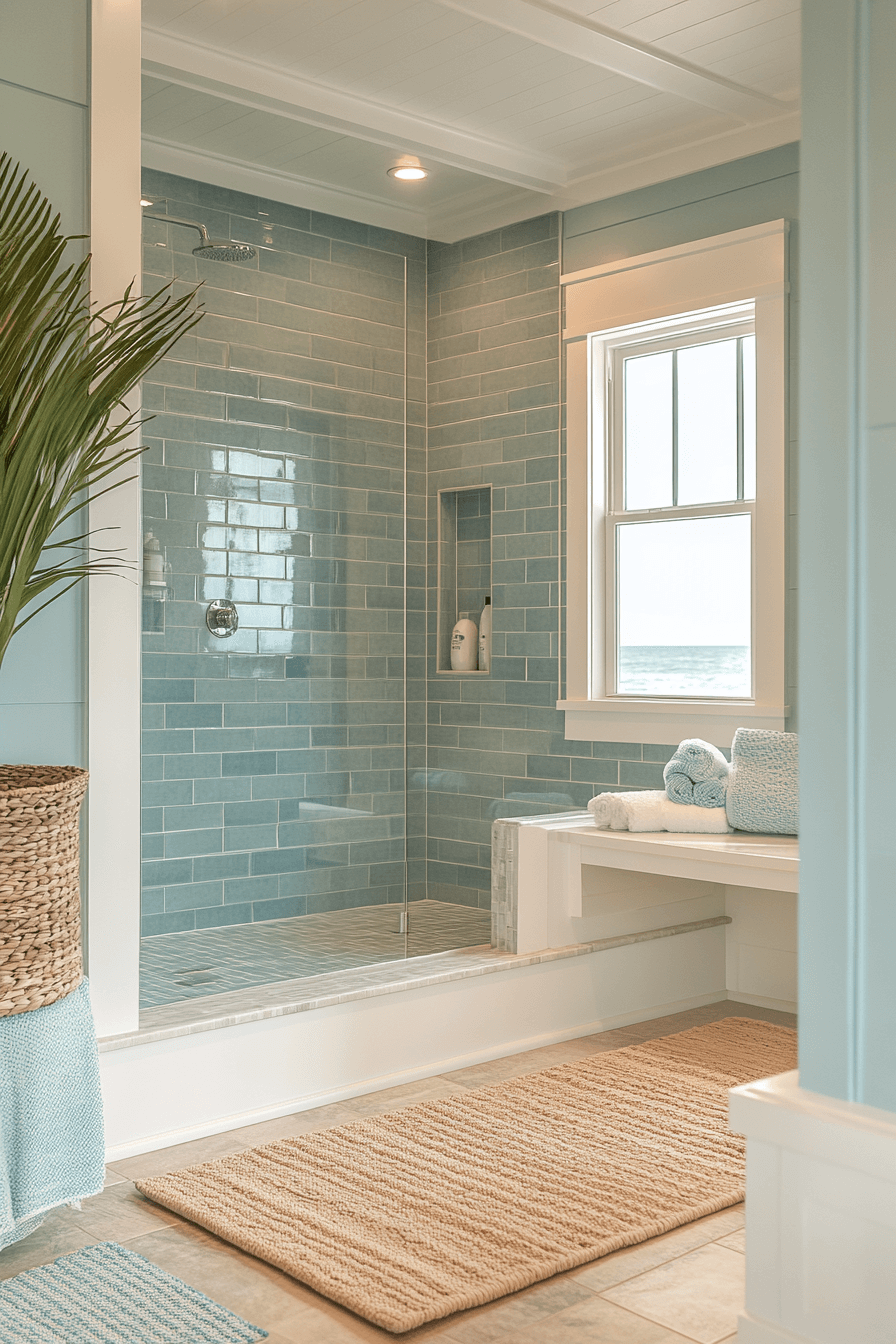 coastal bathroom shower ideas