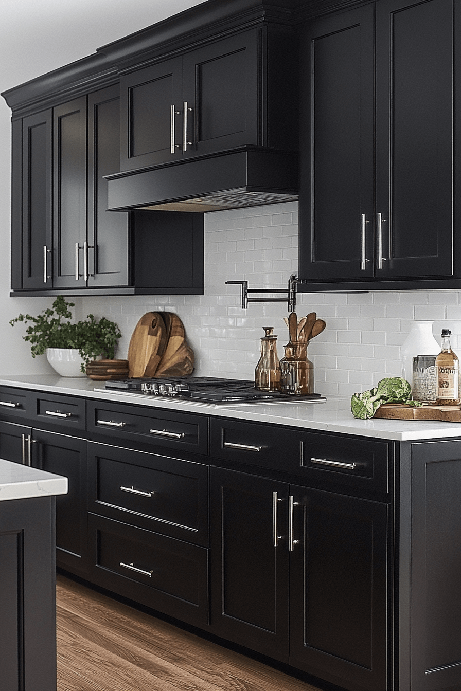 dark wood kitchen cabinets